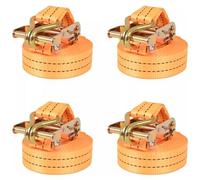 VIDAXL - Cinghie d'Ancoraggio 4 pz a Cricchetto 2 T 6mx38mm Arancione