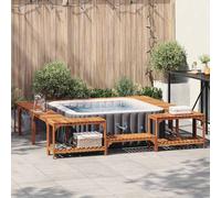 vidaXL Circonferenza per Vasca Idromassaggio 255 x 255 x 55,5 cm, Vasca Idromassaggio Elegante, Design Moderno, Resistente alle Intemperie, Struttura Duratura, Area Relax all'Aperto