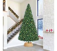 vidaXL Collare per Albero di Natale Rotondo Marrone 90 x 90 x 28 cm