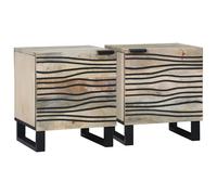 vidaXL Comodini 2 pcs Naturale 40 x 33 x 46 cm legno massello di mango