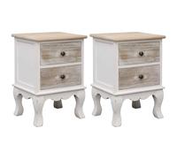 vidaXL Comodini 2 pz 35x30x50 cm in Legno di Paulownia