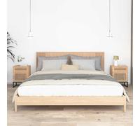 vidaXL Comodini 2 pz 40x30x55,5 cm Legno Multistrato e Ferro