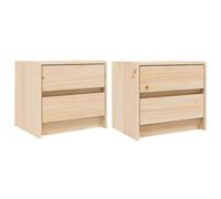 vidaXL Comodini 2 pz 40x31x35,5 cm in Legno Massello di Pino