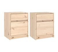vidaXL Comodini 2 pz 40x31x50 cm in Legno Massello di Pino