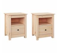vidaXL Comodini 2 pz 40x35x49 cm in Legno Massello di Pino