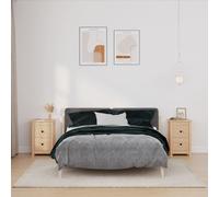 vidaXL Comodini 2 pz 40x35x61,5 cm in Legno Massello di Pino