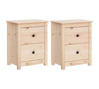 VIDAXL - Comodini 2 Pz 50x35x61,5 Cm In Legno Massello Di Pino