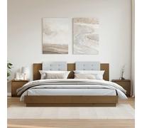 vidaXL Comodini 2 pz Ambra 40x30,5x40 cm in Legno Massello di Pino