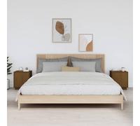 vidaXL Comodini 2 pz ambra 40x34x45 cm in Legno Massello di Pino