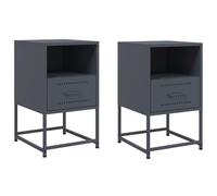 vidaXL Comodini 2 pz Antracite 36x39x60,5 cm in Acciaio