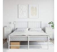 vidaXL Comodini 2pz Bianchi 36x39x68cm in Acciaio Laminato a Freddo, mobiletto, Mobile Camera da Letto, Comodino in Metallo, tavolino da Letto