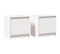 vidaXL Comodini 2 pz Bianchi 40x30,5x40 cm in Legno Massello di Pino