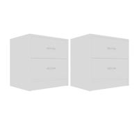 AX 2 Comodini Semplice Elegante Bianco 40x30x40cm Cassetti Classico Nuovo 801036