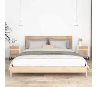 vidaXL Comodini 2 pz Bianchi 40x30x55,5 cm Legno Multistrato e Ferro