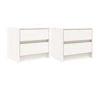 AX 2 Comodini 2Cassetti Bianco 40x31x35.5cm Mobiletti Eleganti Casa Nuovo 836138