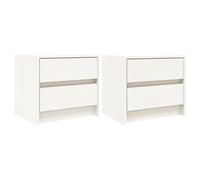AX 2 Comodini 2Cassetti Bianco 40x31x35.5cm Mobiletti Eleganti Casa Nuovo 836138