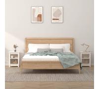 vidaXL Comodini 2 pz Bianchi 40x35x55 cm in Legno Massello di Pino