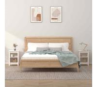vidaXL Comodini 2 pz Bianchi 40x35x55 cm in Legno Massello di Pino