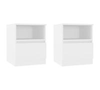 vidaXL Comodini 2 pz Bianchi 40x40x50 cm in Legno Multistrato