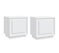 AX 2 Comodini Bianco 44x35x45cm Tavolino Portaoggetti Caffè Salotto News 819837
