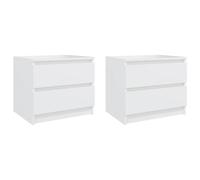 vidaXL Comodini 2 pz Bianchi 50x39x43,5 cm in Legno Multistrato