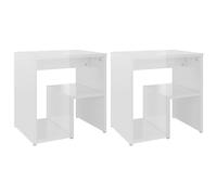 vidaXL Comodini 2 pz Bianco Lucido 40x30x40 cm in Legno Multistrato