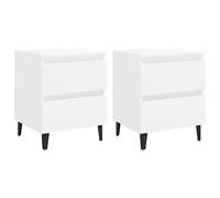 vidaXL Comodini 2 pz Bianco Lucido 40x35x50 cm in Legno Multistrato
