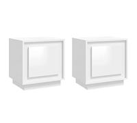 vidaXL Comodini 2 pz Bianco Lucido 44x35x45 cm in Legno Multistrato