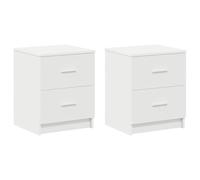 VIDAXL - Comodini 2 Pz Con 2 Cassetti Bianchi 40x36x50 Cm