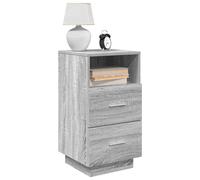 vidaXL Comodini 2 pz con 2 Cassetti Grigio Sonoma 36x36x68 cm