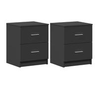 VIDAXL - Comodini 2 Pz Con 2 Cassetti Neri 40x36x50 Cm
