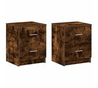 VIDAXL - Comodini 2 Pz Con 2 Cassetti Rovere Fumo 40x36x50 Cm