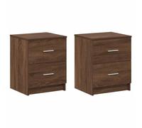 VIDAXL - Comodini 2 Pz Con 2 Cassetti Rovere Marrone 40x36x50 Cm