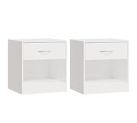 vidaXL Comodini 2 pz con Cassetto in Bianco Lucido