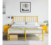 vidaXL Comodini 2 pz Giallo Senape 34,5x39x44 cm in Acciaio