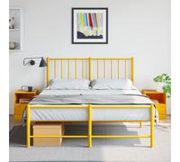 vidaXL Comodini 2 pz Giallo Senape 34,5x39x44 cm in Acciaio