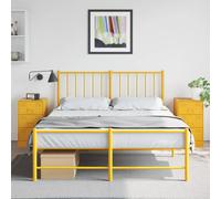 vidaXL Comodini 2 pz Giallo Senape 34,5x39x62 cm in Acciaio