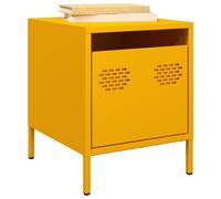 vidaXL Comodini 2 pz Giallo Senape 35x39x43,5 cm in Acciaio, mobiletto, Mobile Camera da Letto, Comodino in Metallo, tavolino da Letto