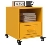 vidaXL Comodini 2 pz Giallo Senape 36x39x43,5 cm in Acciaio