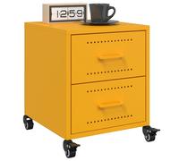 vidaXL Comodini 2 pz Giallo Senape 36x39x43,5 cm in Acciaio