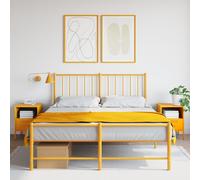 vidaXL Comodini 2 pz Giallo Senape 36x39x50,5 cm in Acciaio
