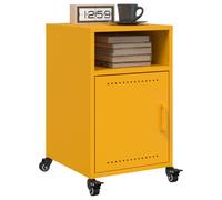 vidaXL Comodini 2 pz Giallo Senape 36x39x59 cm in Acciaio