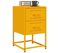 vidaXL Comodini 2 pz Giallo Senape 36x39x60,5 cm in Acciaio