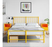 vidaXL Comodini 2 pz Giallo Senape 36x39x60,5 cm in Acciaio