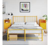 vidaXL Comodini 2 pz Giallo Senape 36x39x78 cm in Acciaio