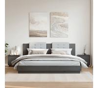 vidaXL Comodini 2 pz Grigi 40x30x40 cm in Legno Massello di Pino