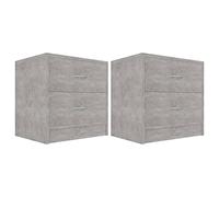 vidaXL Comodini 2 pz Grigio Calcestruzzo 40x30x40 cm in truciolato