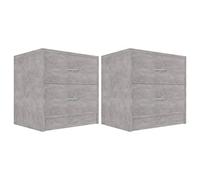 vidaXL Comodini 2 pz Grigio Calcestruzzo 40x30x40 cm in Truciolato