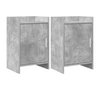 vidaXL Comodino 2 pezzi, grigio cemento, 40 x 30 x 60 cm,