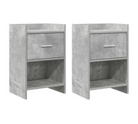 vidaXL Comodino 2 pezzi, grigio cemento, 40 x 30 x 60 cm,